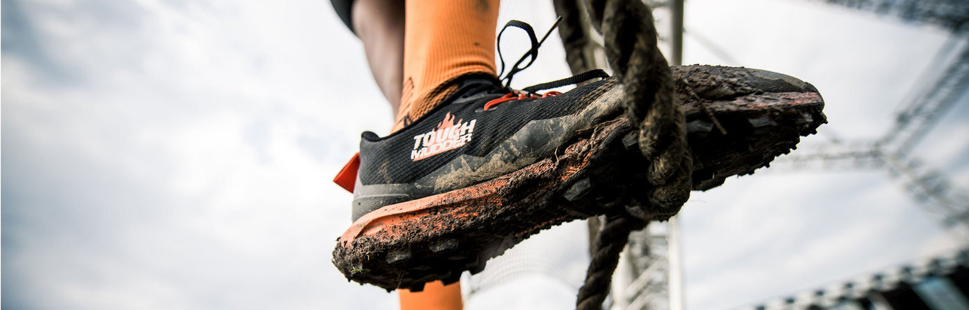 Tough Mudder by Craft Maxgrit shoe being worn on the rope climb