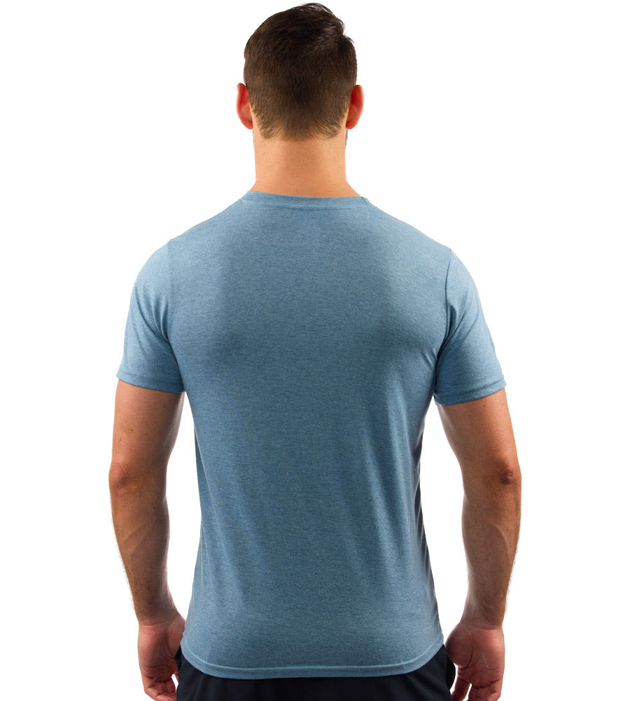 Reebok Crossfit Men's Blue Tri-Blend Crewneck T-Shirt